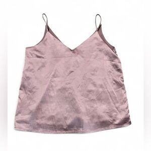 Lulu’s Blush Satin Camisole Medium • Silk-Look Cami Top • Chic Minimalist Tank